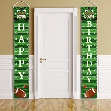 Batiyeer Football Birthday Porch Sign Banner for Sports Fans