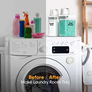 Moryimi Laundry Scent Booster Container for Laundry Room Organization and Storage, 2 Pack 61oz Laundry Scent Booster Beads Dispenser, Laundry Powder Container, Powder Laundry Detergent Dispenser