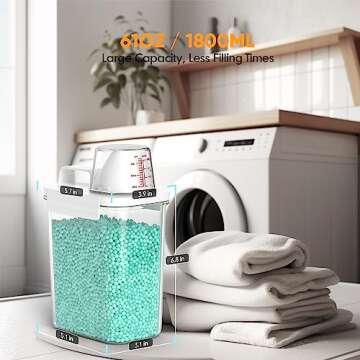 Moryimi Laundry Scent Booster Container for Laundry Room Organization and Storage, 2 Pack 61oz Laundry Scent Booster Beads Dispenser, Laundry Powder Container, Powder Laundry Detergent Dispenser
