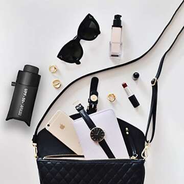 AFULILI Mini Compact Travel Umbrella for UV Protection