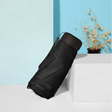 AFULILI Mini Compact Travel Umbrella for UV Protection