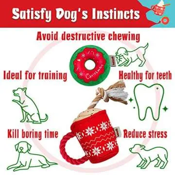 Lepawit Plush Squeaky Dog Toy Pack for Holiday Fun