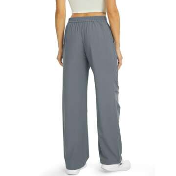 AB-Eleven Cargo Pants for Women Wide Leg Hiking Pants Lightweight Ruched Casual Baggy Joggers Elasti...