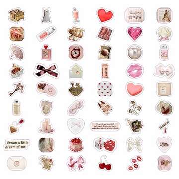 BulbaCraft 100Pcs Coquette Stickers - Coquette Aesthetic, Small Waterproof Coquette Sticker Sheets Pink for Phone Cases, Laptop - Coquette Room Decor Vintage, Coquette Accessories