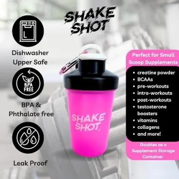 Compact Shake Shot - 4oz Mini Shaker Bottle for Gym Use