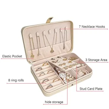 Soddeph Travel Jewelry Box Portable Organizer for Accessories