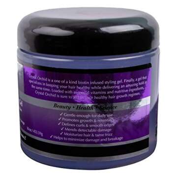 THE MANE CHOICE - Crystal Orchid Biotin Infused Styling Gel, Natural Growth and Retention Solution - A Healthier Way To Gel, 16 Oz, Pack of 1