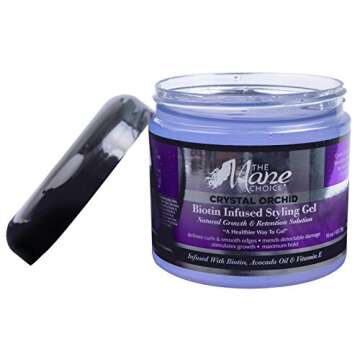 THE MANE CHOICE - Crystal Orchid Biotin Infused Styling Gel, Natural Growth and Retention Solution - A Healthier Way To Gel, 16 Oz, Pack of 1