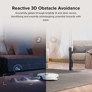 roborock S8 Robot Vacuum and Mop Cleaner, DuoRoller Brush, 6000Pa Suction, ReactiveAI 2.0 Obstacle A...