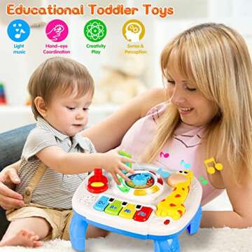 HQXBNBY Musical Learning Table - Baby Toys for 6-12 Months, 1-3 Year Olds - Early Education Activity...