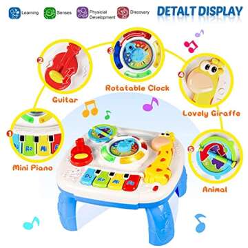 HQXBNBY Musical Learning Table - Baby Toys for 6-12 Months, 1-3 Year Olds - Early Education Activity Center - Toddler Birthday Gifts