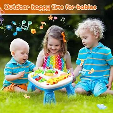 HQXBNBY Musical Learning Table - Baby Toys for 6-12 Months, 1-3 Year Olds - Early Education Activity Center - Toddler Birthday Gifts