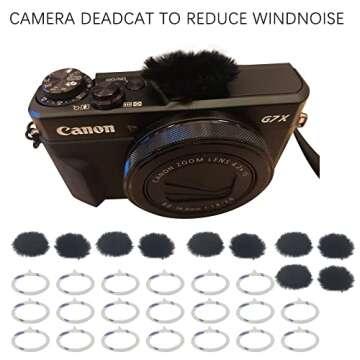 Camera Mic Wind Muff For Canon G7X Mark II Dead Cat Windscreen Microphone Cover For Series Of AS300 G7X2 (Black)