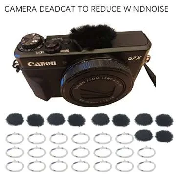 Camera Mic Wind Muff For Canon G7X Mark II Dead Cat Windscreen Microphone Cover For Series Of AS300 G7X2 (Black)