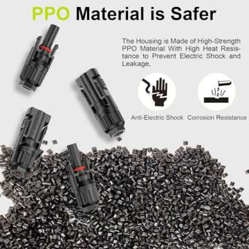 6 Pairs Solar Connector (10AWG), 12Pcs Solar Panel Cable Connectors Adapter Male/Female IP68 1000V 30A 10AWG 12AWG 14AWG Waterproof Dustproof Connector with 2 Spanners (6 Pairs Solar Connectors)