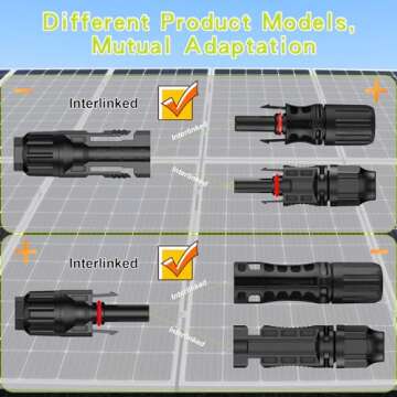 6 Pairs Solar Connector (10AWG), 12Pcs Solar Panel Cable Connectors Adapter Male/Female IP68 1000V 30A 10AWG 12AWG 14AWG Waterproof Dustproof Connector with 2 Spanners (6 Pairs Solar Connectors)