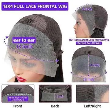 ONECHULY Water Wave Lace Front Wigs Human Hair 180% Density 13x4 HD Transparent Lace Front Wigs Pre Plucked with Baby Hair 20 Inch Brazilian Wet and Wavy Lace Front Wigs Glueless Natural Color