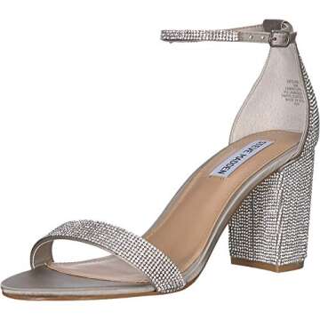 Steve Madden Women's Declair Heeled Sandals with Rhinestones