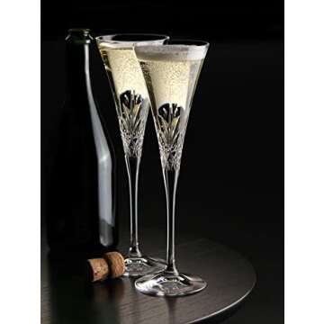 Godinger Champagne Flutes Set of 2 - Stylish European Crystal