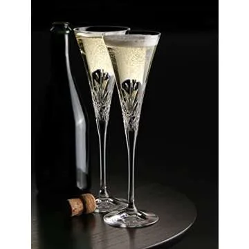 Godinger Champagne Flutes Set of 2 - Stylish European Crystal