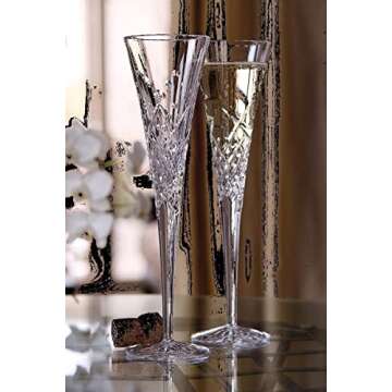 Godinger Champagne Flutes Set of 2 - Stylish European Crystal