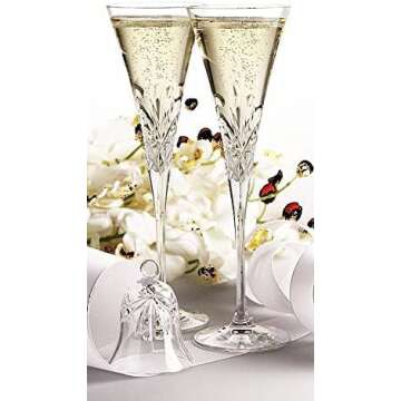 Godinger Champagne Flutes Set of 2 - Stylish European Crystal