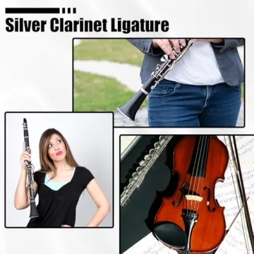 Premium 2 Pack Silver Clarinet Ligature with Adjustments