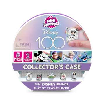 Mini Brands Disney 100 Platinum Collector's Case by ZURU with 2 Exclusive Minis, Platinum Minis, Cel...