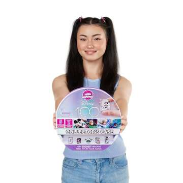 Mini Brands Disney 100 Platinum Collector's Case by ZURU with 2 Exclusive Minis, Platinum Minis, Celebrate Disney 100