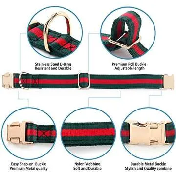 Premium Dog Collar, Cute Dog Collars Luxury Style, Durable Pet Collars with Metal Buckle Safety for Medium Dogs