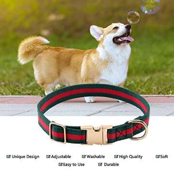 Premium Dog Collar, Cute Dog Collars Luxury Style, Durable Pet Collars with Metal Buckle Safety for Medium Dogs