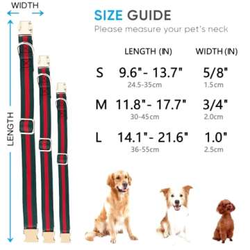 Premium Dog Collar, Cute Dog Collars Luxury Style, Durable Pet Collars with Metal Buckle Safety for Medium Dogs