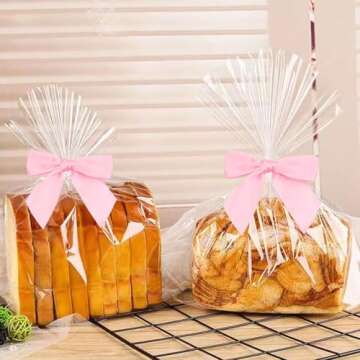 Pre-Tied Pink Bow Decor 4.5 inch Premade Pink Twist Tie Bows for Gift Wrapping,Pink Satin Ribbon Bows for Crafts,Pink Bow for Treat Bags Party Favors Wedding Decorations