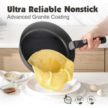 SENSARTE 17 Piece Nonstick Cookware, Removable Handles