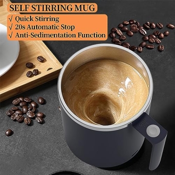 FOXNSK Self Stirring Mug for Effortless Drinks Anywhere