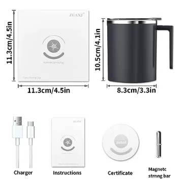 FOXNSK Self Stirring Mug for Effortless Drinks Anywhere