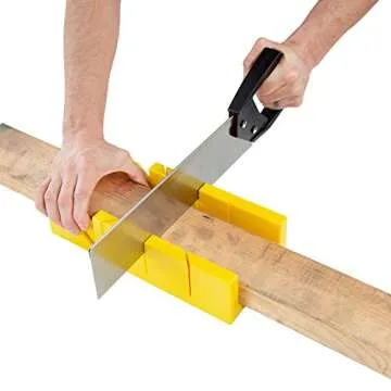 GreatNeck BSB14 12 Inch Mitre Box With 14 Inch Back Saw, Reinforced Steel Back Saw for Accurate Cutting, Receptacle Box Saw With Degree Cutting Guide