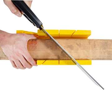 GreatNeck BSB14 12 Inch Mitre Box With 14 Inch Back Saw, Reinforced Steel Back Saw for Accurate Cutting, Receptacle Box Saw With Degree Cutting Guide