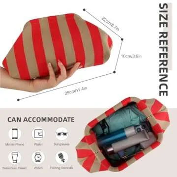 Oweisong Striped Clutch Purses for Women - Woven Dumpling Bag