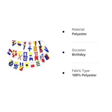 Flaglink International Marine Navy Signal Code Flag Set Of 40 Flags - Length 40 Feet - Nautical Maritime Boat Ship Vessel Nautical Theme Decoration For Patry