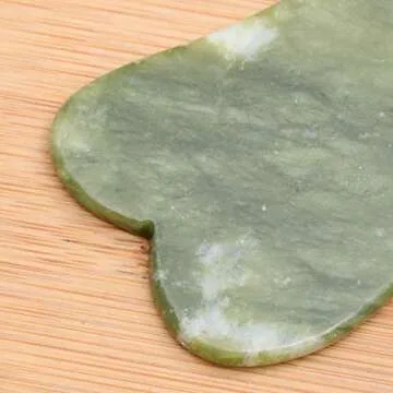 Rosenice Aventurine Gua Sha Scraping Massage Tools, Natural Stone Guasha Board for SPA Acupuncture Therapy Trigger Point Treatment (Gua sha Board+Jade Roller)