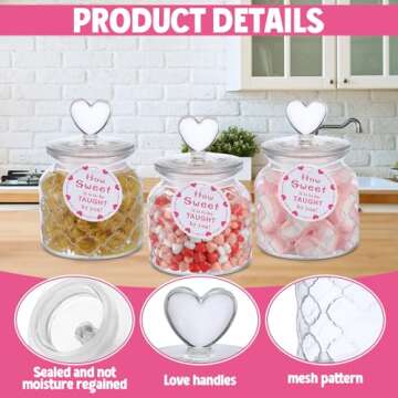Suclain Heart-Shaped 22 oz Glass Jars for Food Storage