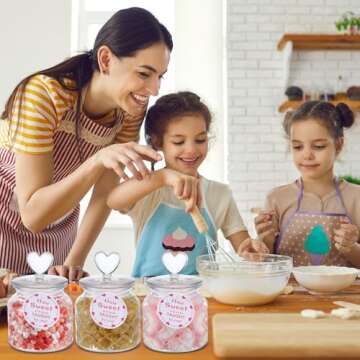 Suclain Heart-Shaped 22 oz Glass Jars for Food Storage