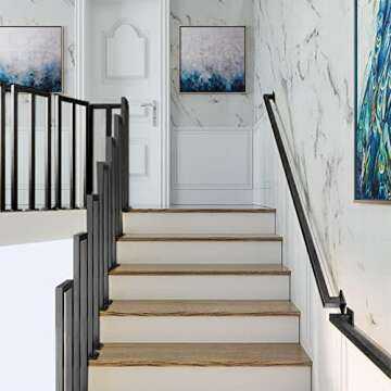 Sturdy 6FT Black Iron Hand Railing for Safety and Style