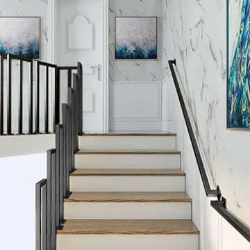 Sturdy 6FT Black Iron Hand Railing for Safety and Style