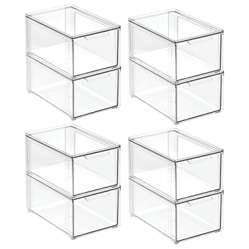 mDesign Stackable Towel Storage Box with Drawer