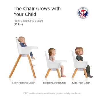 3-in-1 Convertible Baby High Chair for Safety and Style