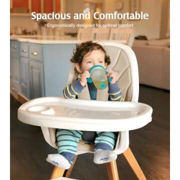 3-in-1 Convertible Baby High Chair for Safety and Style