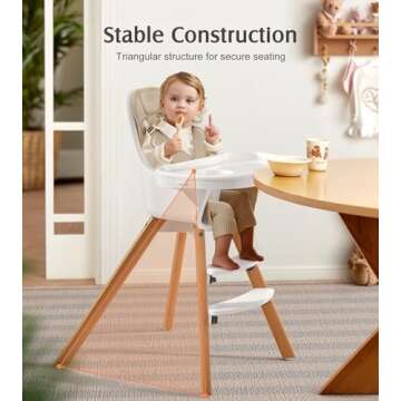 3-in-1 Convertible Baby High Chair for Safety and Style