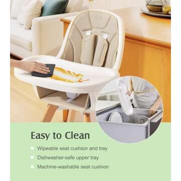 3-in-1 Convertible Baby High Chair for Safety and Style